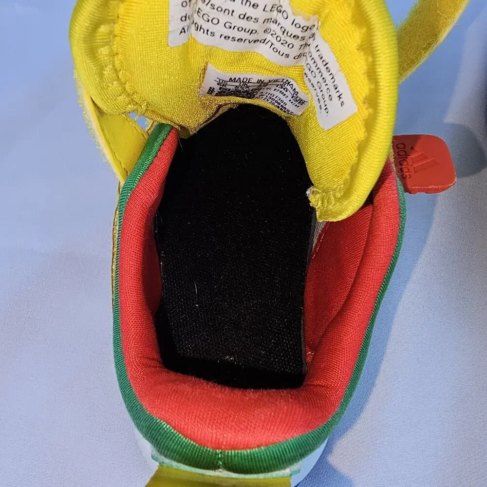 Adidas Lego Sport Baby Boys Shoes Size:6K, Yellow,Green,Red,and BlackStripe Logo